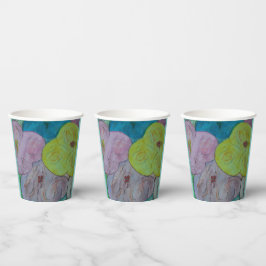 Vasos De Papel Resumen de las tazas de papel floral de verano