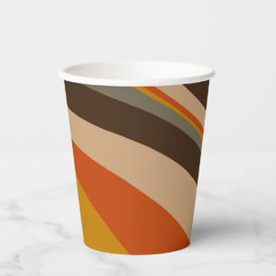 Vasos De Papel Resumen de otoño moderno de líneas onduladas en to