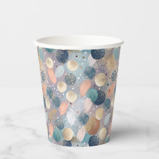 Vasos De Papel Resumen de puntos y pinceles Purpurina elegante