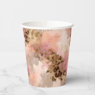 Vasos De Papel Resumen de tazas de papel de leopardo