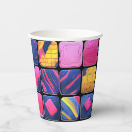 Vasos De Papel Resumen del patrón de bloques coloridos