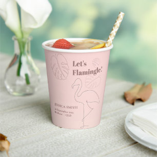 Vasos De Papel Resumen elegante que deja a Flamingle