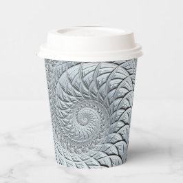 Vasos De Papel Resumen Espiral gris claro Fractal