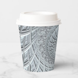 Vasos De Papel Resumen Espiral gris claro Fractal