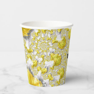 Vasos De Papel Resumen fractal de oro