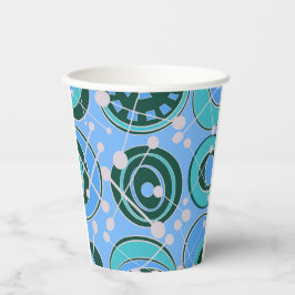 Vasos De Papel Resumen, geoformas en diseños verdes, azules