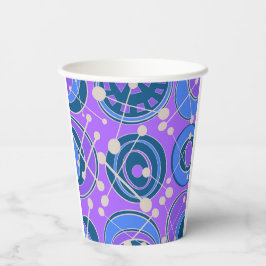 Vasos De Papel Resumen, geoformas en púrpura, azul