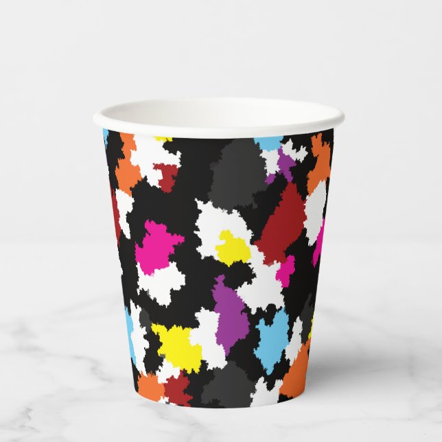 Vasos De Papel Resumen irregular de color negro (Anverso)