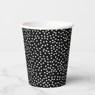 Vasos De Papel Resumen moderno Punto de Polka Cute Negro y Blanco