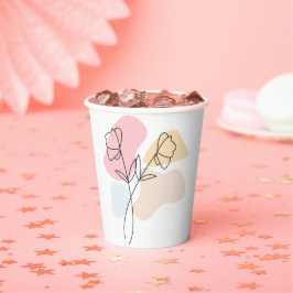 Vasos De Papel Resumen Pastel Floral