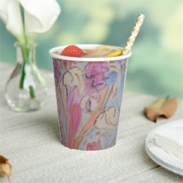 Vasos De Papel Resumen Pastel Floral