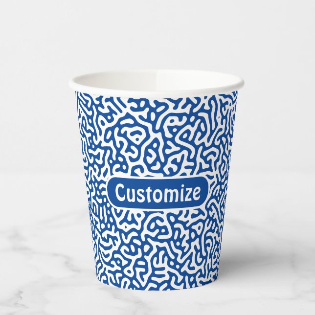 Vasos De Papel Resumen Patrón de torneado artístico púrpura oscur (Izquierda)