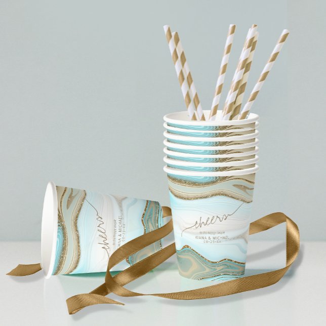 Vasos De Papel Resumen Purpurina Strata Boda Cheers ID903 (Subido por el creador)