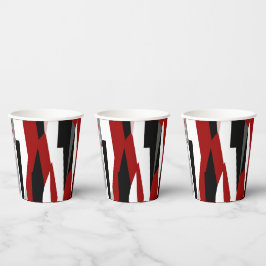 Vasos De Papel Resumen rojo en blanco y negro