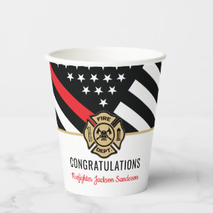 Vasos De Papel Retiro de la retirada de los bomberos: felicitacio