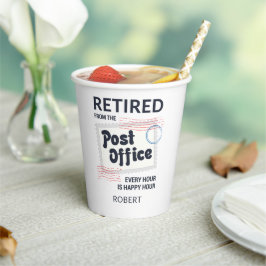 Vasos De Papel Retiro de trabajador postal Mailman Funny