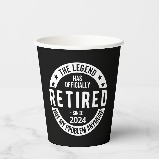 Vasos De Papel retiro gracioso, jubilado desde 2024 (Anverso)
