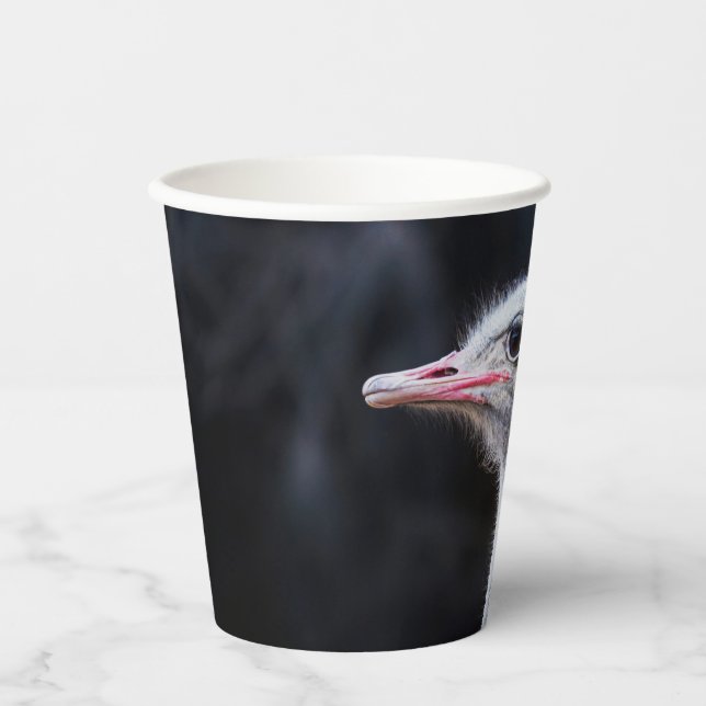 Vasos De Papel retrato de avestruz (Anverso)