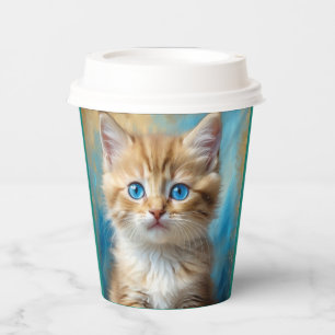 Vasos De Papel Retrato de gato adorable