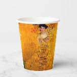 Vasos De Papel Retrato de Gustav Klimt de Adele Bloch Bauer<br><div class="desc">Cups de papel con el retrato de pintura al óleo de Gustav Klimt de Adele Bloch Bauer I (1907). Una mujer hermosa lleva un vestido dorado y geométrico delante de un fondo dorado. Un gran regalo para los amantes del arte Art Nouveau y austriaco.</div>