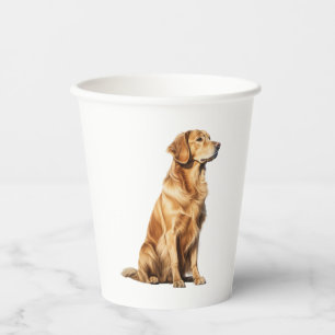 Vasos De Papel Retrato de perro de Golden Retriever - Illus Masco