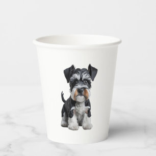 Vasos De Papel Retrato de picapia Schnauzer en miniatura de alta