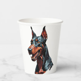 Vasos De Papel Retrato fiero de Doberman Perro agresivo regalo