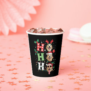 Vasos De Papel Retrievers Golden Xmas Ho Ho Ho