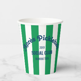 Vasos De Papel Retro Après Pickle Ball Social Club Green Stripe