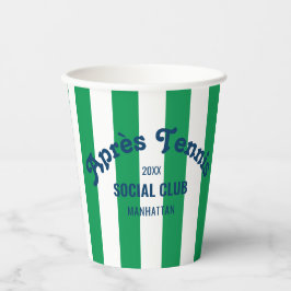 Vasos De Papel Retro Après Tennis Social Club Green Stripe