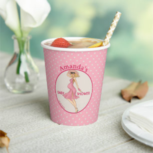 Vasos De Papel Retro Blonde Mom 2 Baby Shower Fiesta