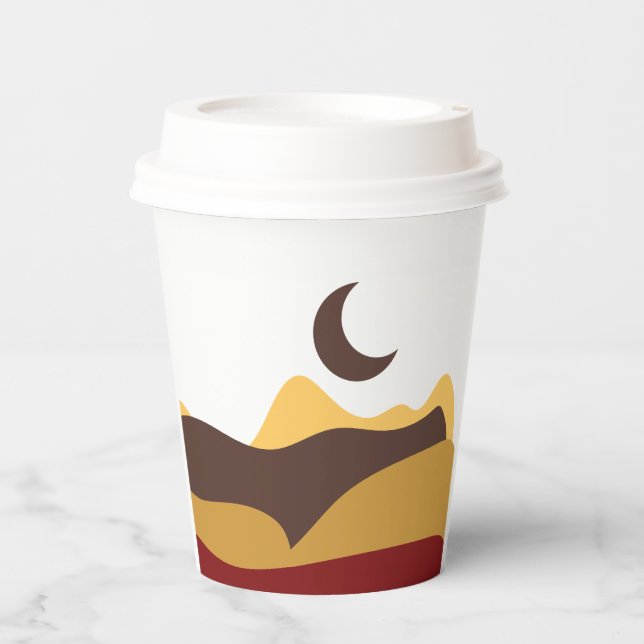 Vasos De Papel Retro Boho Moon (Anverso)