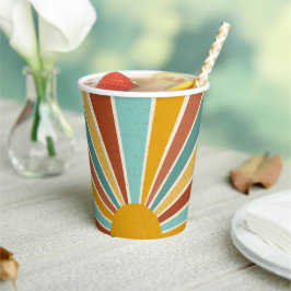 Vasos De Papel Retro Boho Sunshine Baby Shower