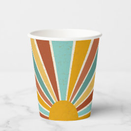 Vasos De Papel Retro Boho Sunshine Baby Shower