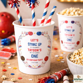 Vasos De Papel Retro Bowling 1st Birthday Party – Fun Kids