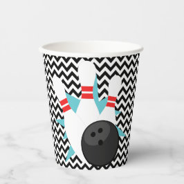 Vasos De Papel Retro Chevron Bowling Fiestas Cups de papel