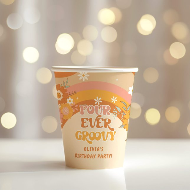 Vasos De Papel Retro cuatro tazas de papel de cumpleaños de groov (Subido por el creador)