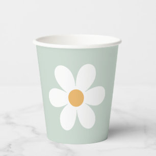 Vasos De Papel Retro daisy green boho