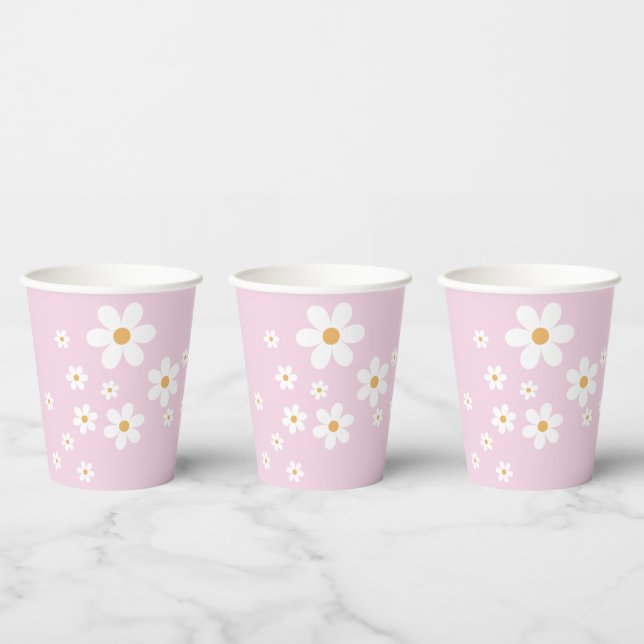 Vasos De Papel Retro Daisy Groovy lilac Cubos de papel (Multi)