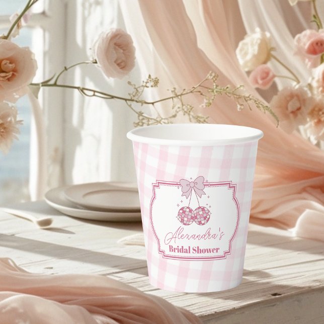 Vasos De Papel Retro Disco Cute Bow Rosa Ducha Británica (Subido por el creador)
