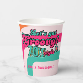 Vasos De Papel Retro Disco del personalizado 70 Boogie Groovy