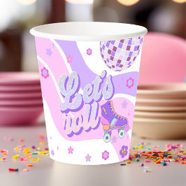 Vasos De Papel Retro Disco Roller Skate Vamos a correr el primer