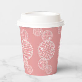 Vasos De Papel Retro Disco Rosa 70 Balls Ducha Nupcial