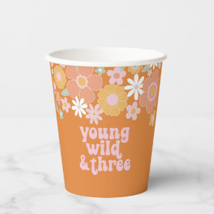 Vasos de papel Retro Floral Young Wild Three cumpl