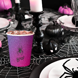Vasos De Papel Retro Glam Halloween Boo Spider Cumpleaños