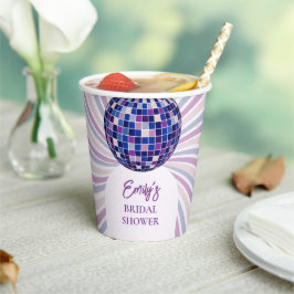 Vasos De Papel Retro Groovy Disco Bridal Shower
