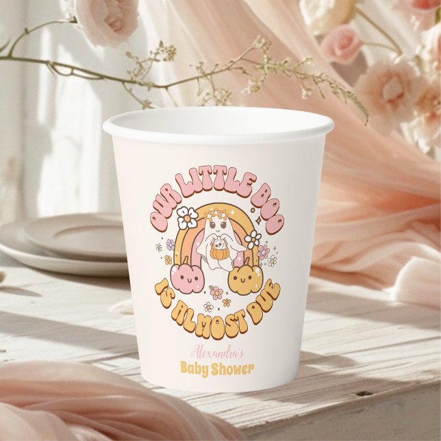 Vasos De Papel Retro Groovy Halloween Little Boo Baby Shower (Subido por el creador)