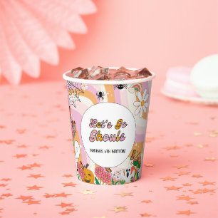 Vasos De Papel Retro Grooy Vayamos a ghoul Halloween Cumpleaños