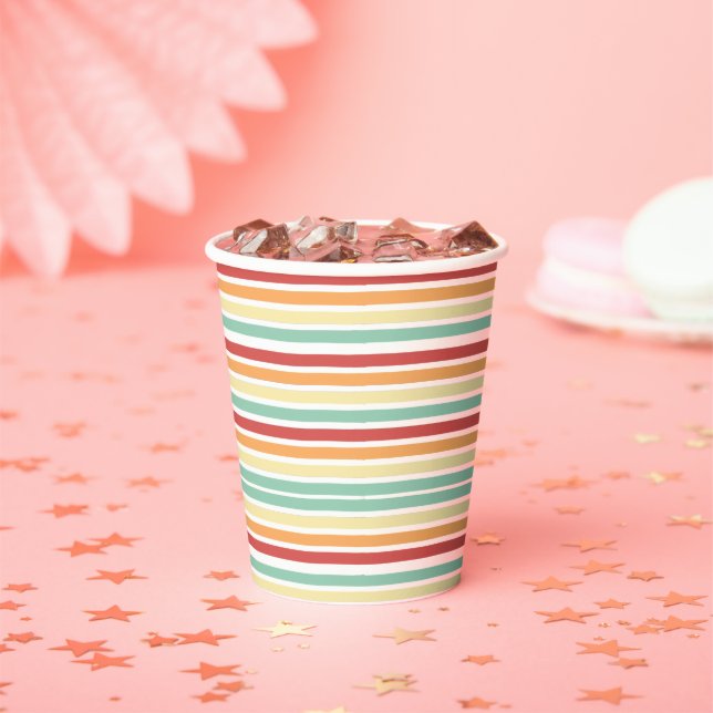Vasos De Papel Retro Half Daisy Baby Shower (in situ)