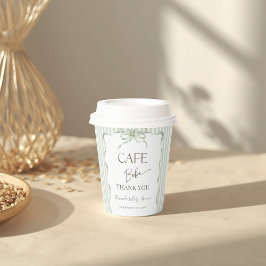 Vasos De Papel Retro Neutral Bow Cafe Bebe Coffee Baby Shower